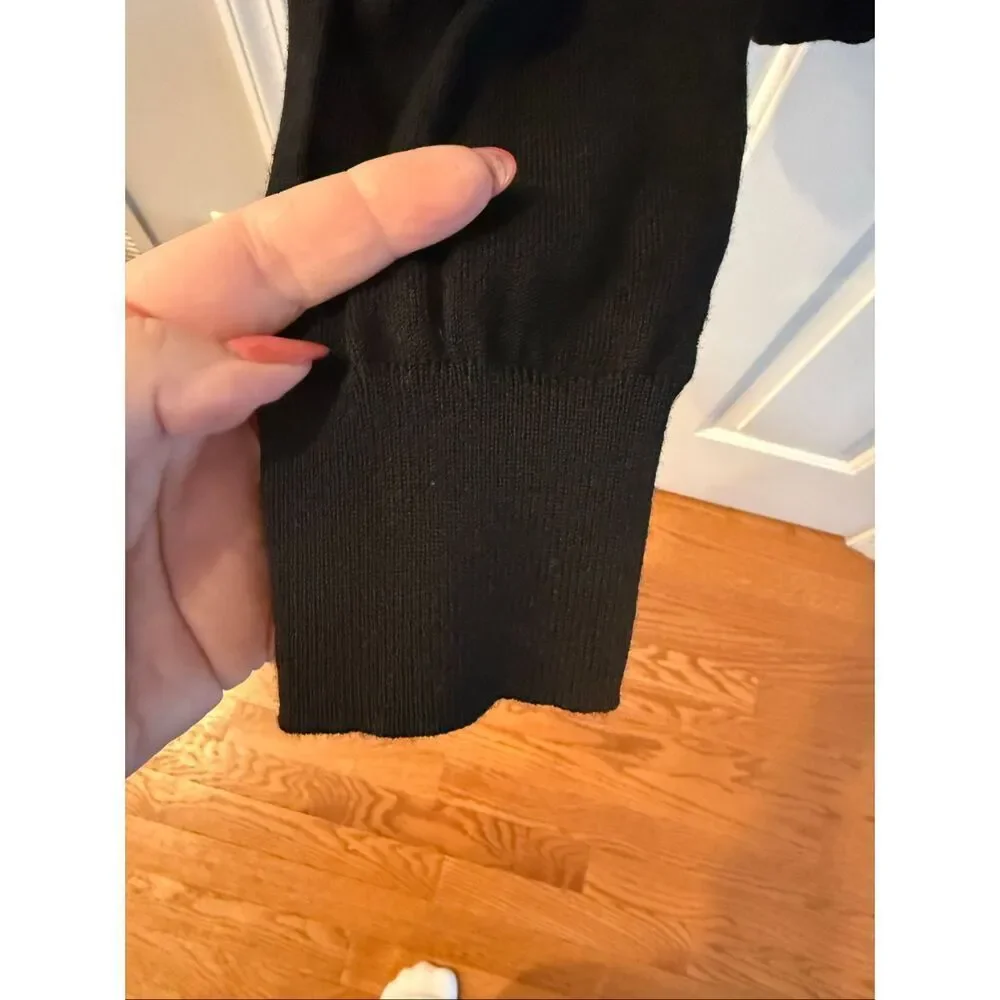 Polo by Ralph Lauren Black 100% Merino Wool V-Neck Sweater sz L EUC